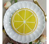Napkins Lemon Disposable Table Napkins - Soft and Strong Paper Serviettes for All Occasions - Everyday Tissues for Cleaning Spills Wiping Surfaces5 Packs(33x33cm)