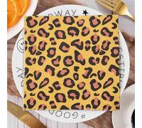 Napkins Leopard Print Table Decoration, Anniversary Decoration, Disposable Party Serviettes Napkins, Perfect for Birthdays, Weddings, Communion and Celebrations15 Packs(33x33cm)