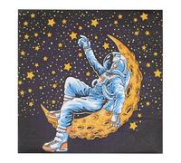 Napkins Moon Star Astronaut Tissue Paper Napkins Disposable Soft Serviettes Party Happy Birthday Wedding Wrapping Paper for Crafts Everyday Tableware,Christmas,Toilet 5 Packs(33x33cm)