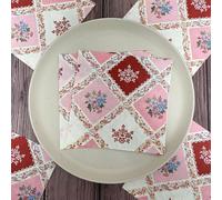 Napkins Pink Geometry Blue Tissue Paper Napkins Disposable Soft Serviettes Party Happy Birthday Wedding Wrapping Paper for Crafts Everyday Tableware,Christmas,Toilet 20 Packs(33x33cm)