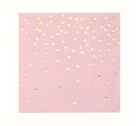 Napkins Pink Golden Circle Tissue Paper Napkins Disposable Soft Serviettes Party Happy Birthday Wedding Wrapping Paper for Crafts Everyday Tableware,Christmas,Toilet 15 Packs(33x33cm)