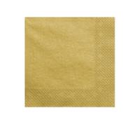 PartyDeco SP40-1-019ME Napkins 3-Ply Metallic Gold 40 x 40 cm Pack of 20