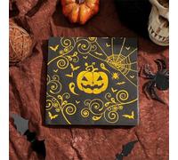 Napkins Pumpkin Bat Disposable Table Napkins - Soft and Strong Paper Serviettes for All Occasions - Everyday Tissues for Cleaning Spills Wiping Surfaces30 Packs(33x33cm)
