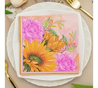 Napkins Purple Flower Sunflower Table Decoration, Anniversary Decoration, Disposable Party Serviettes Napkins, Perfect for Birthdays, Weddings, Communion and Celebrations20 Packs(33x33cm)