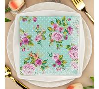 Napkins Purple Flowers Paper Napkins, Super Soft, Cocktail Disposable Paper Tissues - Best for Christmas, Parties, Halloween, Thanksgiving20 Packs(33x33cm)