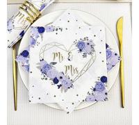 Napkins Purple Flowers Paper Napkins, Super Soft, Cocktail Disposable Paper Tissues - Best for Christmas, Parties, Halloween, Thanksgiving30 Packs(33x33cm)