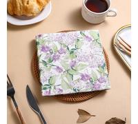 Napkins Purple Flowers Table Decoration, Anniversary Decoration, Disposable Party Serviettes Napkins, Perfect for Birthdays, Weddings, Communion and Celebrations10 Packs(33x33cm)
