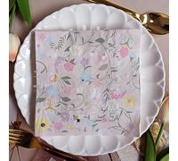 Napkins Purple Flowers Table Decoration, Anniversary Decoration, Disposable Party Serviettes Napkins, Perfect for Birthdays, Weddings, Communion and Celebrations15 Packs(33x33cm)