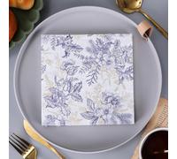 Napkins Purple Flowers Table Decoration, Anniversary Decoration, Disposable Party Serviettes Napkins, Perfect for Birthdays, Weddings, Communion and Celebrations5 Packs(33x33cm)