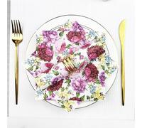 Napkins Purple Flowers Table Decoration, Anniversary Decoration, Disposable Party Serviettes Napkins, Perfect for Birthdays, Weddings, Communion and Celebrations30 Packs(33x33cm)