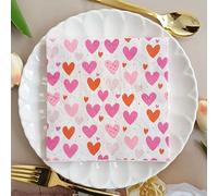 Napkins Purple Heart Table Decoration, Anniversary Decoration, Disposable Party Serviettes Napkins, Perfect for Birthdays, Weddings, Communion and Celebrations15 Packs(33x33cm)