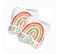 Napkins Rainbow,40 Pieces Birthday Paper Napkins Colorful Rainbow Printed Paper Napkins Party Decoration Rainbow Party (33 x 33 cm)
