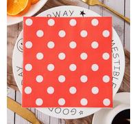 Napkins Red Geometry Table Decoration, Anniversary Decoration, Disposable Party Serviettes Napkins, Perfect for Birthdays, Weddings, Communion and Celebrations20 Packs(33x33cm)