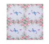 Napkins Rose Butterfly Insect Tissue Paper Napkins Disposable Soft Serviettes Party Happy Birthday Wedding Wrapping Paper for Crafts Everyday Tableware,Christmas,Toilet 5 Packs(33x33cm)