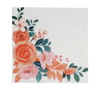 Napkins Rose Orange Green Tissue Paper Napkins Disposable Soft Serviettes Party Happy Birthday Wedding Wrapping Paper for Crafts Everyday Tableware,Christmas,Toilet 5 Packs(33x33cm)