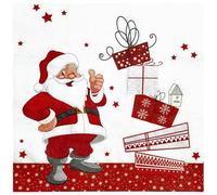Napkins Santa Claus Star Tissue Paper Napkins Disposable Soft Serviettes Party Happy Birthday Wedding Wrapping Paper for Crafts Everyday Tableware,Christmas,Toilet 5 Packs(33x33cm)