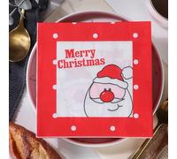 Napkins Santa Claus Table Decoration, Anniversary Decoration, Disposable Party Serviettes Napkins, Perfect for Birthdays, Weddings, Communion and Celebrations 20 Packs(33x33cm)