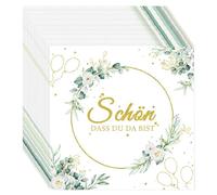 Napkins Schön Dass Du Da Bist - 40 Pieces, Eucalyptus Design, High Quality Paper Napkins, Ideal for Wedding, Birthday, Table Decoration