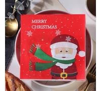 Napkins Snowflake Santa Claus Paper Napkins, Super Soft, Cocktail Disposable Paper Tissues - Best for Christmas, Parties, Halloween, Thanksgiving 15 Packs(33x33cm)