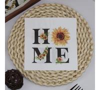 Napkins Sunflower Black Yellow Tissue Paper Napkins Disposable Soft Serviettes Party Happy Birthday Wedding Wrapping Paper for Crafts Everyday Tableware,Christmas,Toilet 5 Packs(33x33cm)