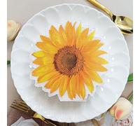 Napkins Sunflower Disposable Table Napkins - Soft and Strong Paper Serviettes for All Occasions - Everyday Tissues for Cleaning Spills Wiping Surfaces5 Packs(33x33cm)