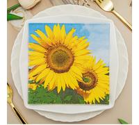 Napkins Sunflower Paper Napkins, Super Soft, Cocktail Disposable Paper Tissues - Best for Christmas, Parties, Halloween, Thanksgiving20 Packs(33x33cm)