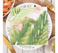 Napkins Tropical Animal Forest Table Decoration, Anniversary Decoration, Disposable Party Serviettes Napkins, Perfect for Birthdays, Weddings, Communion and Celebrations10 Packs(33x33cm)