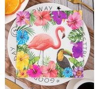 Napkins Tropical Flamingo Table Decoration, Anniversary Decoration, Disposable Party Serviettes Napkins, Perfect for Birthdays, Weddings, Communion and Celebrations20 Packs(33x33cm)