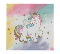 Napkins Unicorn Yellow Star Tissue Paper Napkins Disposable Soft Serviettes Party Happy Birthday Wedding Wrapping Paper for Crafts Everyday Tableware,Christmas,Toilet 5 Packs(33x33cm)