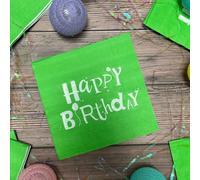 Napkins White Green Tissue Paper Napkins Disposable Soft Serviettes Party Happy Birthday Wedding Wrapping Paper for Crafts Everyday Tableware,Christmas,Toilet 20 Packs(33x33cm)