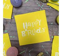 Napkins White Lemon Yellow Tissue Paper Napkins Disposable Soft Serviettes Party Happy Birthday Wedding Wrapping Paper for Crafts Everyday Tableware,Christmas,Toilet 30 Packs(33x33cm)