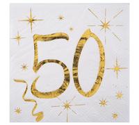 Napkins with golden lettering 18, birthday napkins 18 gold (50)