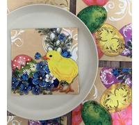 Napkins Yellow Animal Blue Tissue Paper Napkins Disposable Soft Serviettes Party Happy Birthday Wedding Wrapping Paper for Crafts Everyday Tableware,Christmas,Toilet 10 Packs(33x33cm)