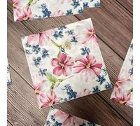 Napkins Yellow Animal Flower Tissue Paper Napkins Disposable Soft Serviettes Party Happy Birthday Wedding Wrapping Paper for Crafts Everyday Tableware,Christmas,Toilet 15 Packs(33x33cm)