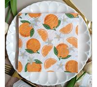 Napkins Yellow Fruits Table Decoration, Anniversary Decoration, Disposable Party Serviettes Napkins, Perfect for Birthdays, Weddings, Communion and Celebrations15 Packs(33x33cm)