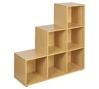 Naples 6 Cube Step Storage Bookshelf Unit (Beech)