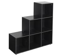 Naples 6 Cube Step Storage Bookshelf Unit (Black)