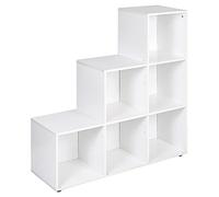 Naples 6 Cube Step Storage Bookshelf Unit (White)