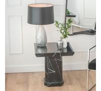 Naples Black Marble Square Side Table