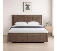 Naples Cappuccino Upholstered Sunrise Super King Size Bed Frame, Modern Luxury Floor-Standing Headboard & Footboard