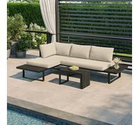 Naples Cream Aluminium 4 Seater Modular Corner Sofa Chaise Garden Set