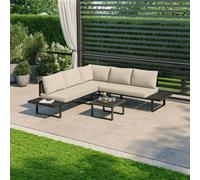 Naples Cream Aluminium 5 Seater Modular Corner Sofa Lounge Garden Set