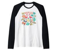 Naples Florida Flamingo Shells Lemonade Beach Raglan Baseball Tee