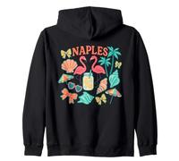 Naples Florida Flamingo Shells Lemonade Beach Zip Hoodie