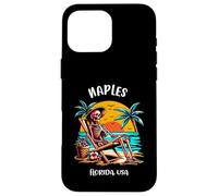 Naples Florida Funny Skeleton in the Hot Sun Design Case for iPhone 16 Pro Max