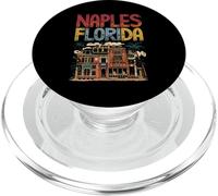 Naples Florida Retro Beach Palm Trees Design PopSockets PopGrip for MagSafe