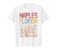 Naples Florida Retro Beach Palm Trees Design T-Shirt