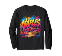 Naples Florida Tropical Graffiti Sunset Art Long Sleeve T-Shirt