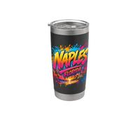 Naples Florida Tropical Graffiti Sunset Art Stainless Steel Insulated Tumbler