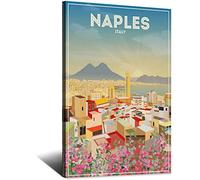 Naples Italian Skyline Metal Tin Sign Travel Vintage Art Wall Decor Sign Home Kitchen Bar Patio Cave Funny Decoration 15x30cm